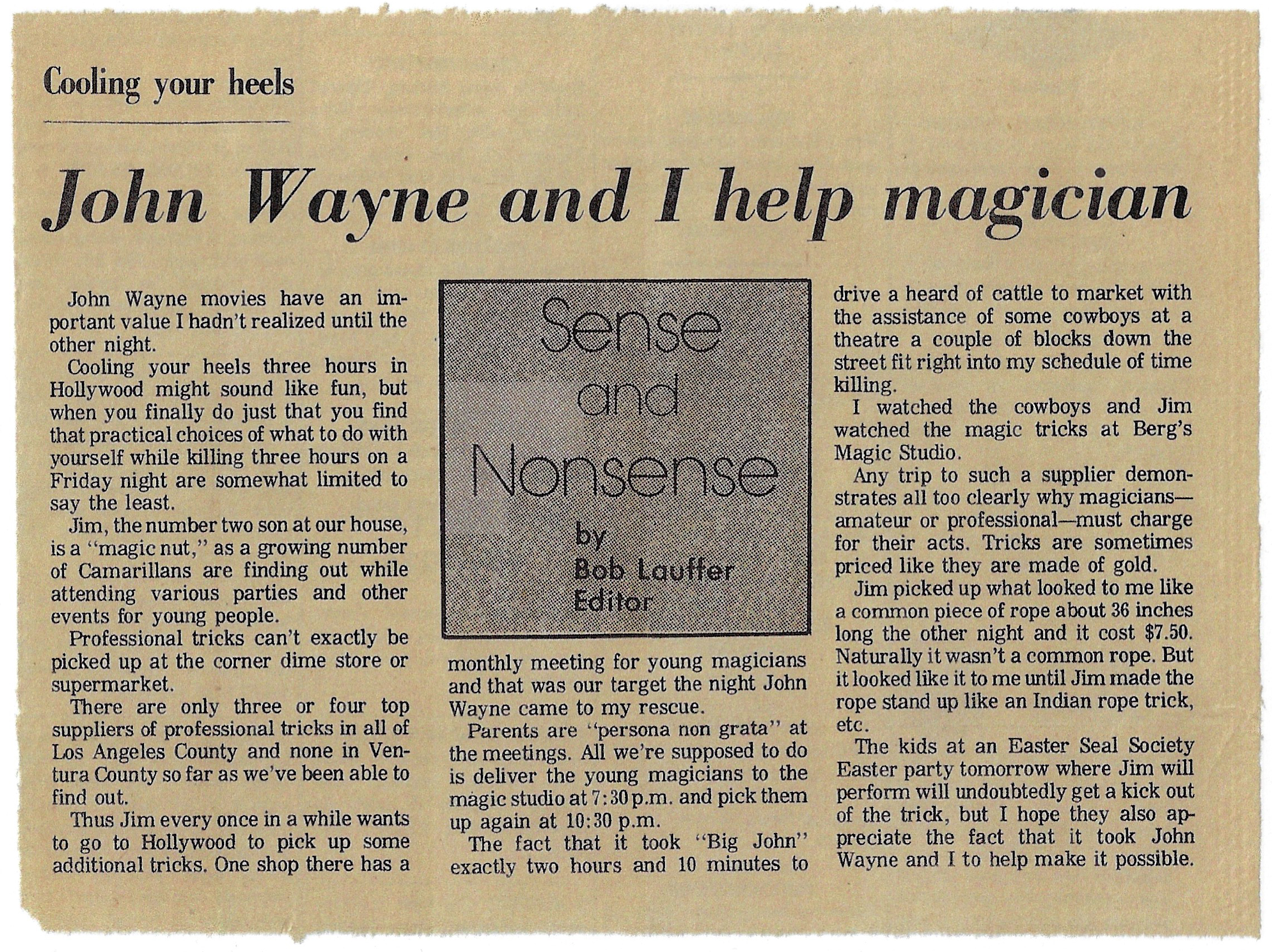 Column By Bob Lauffer